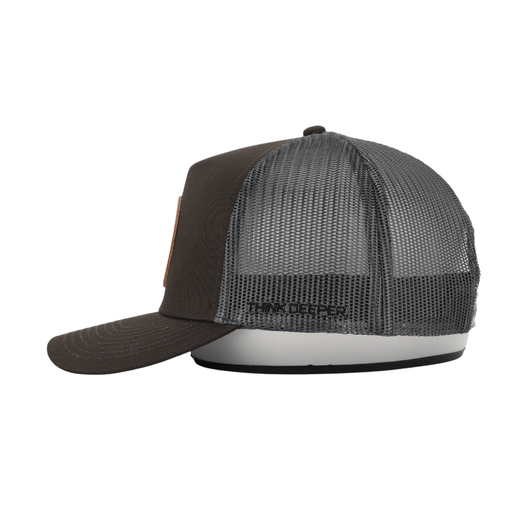Leather Patch Cap Dunkelgrau