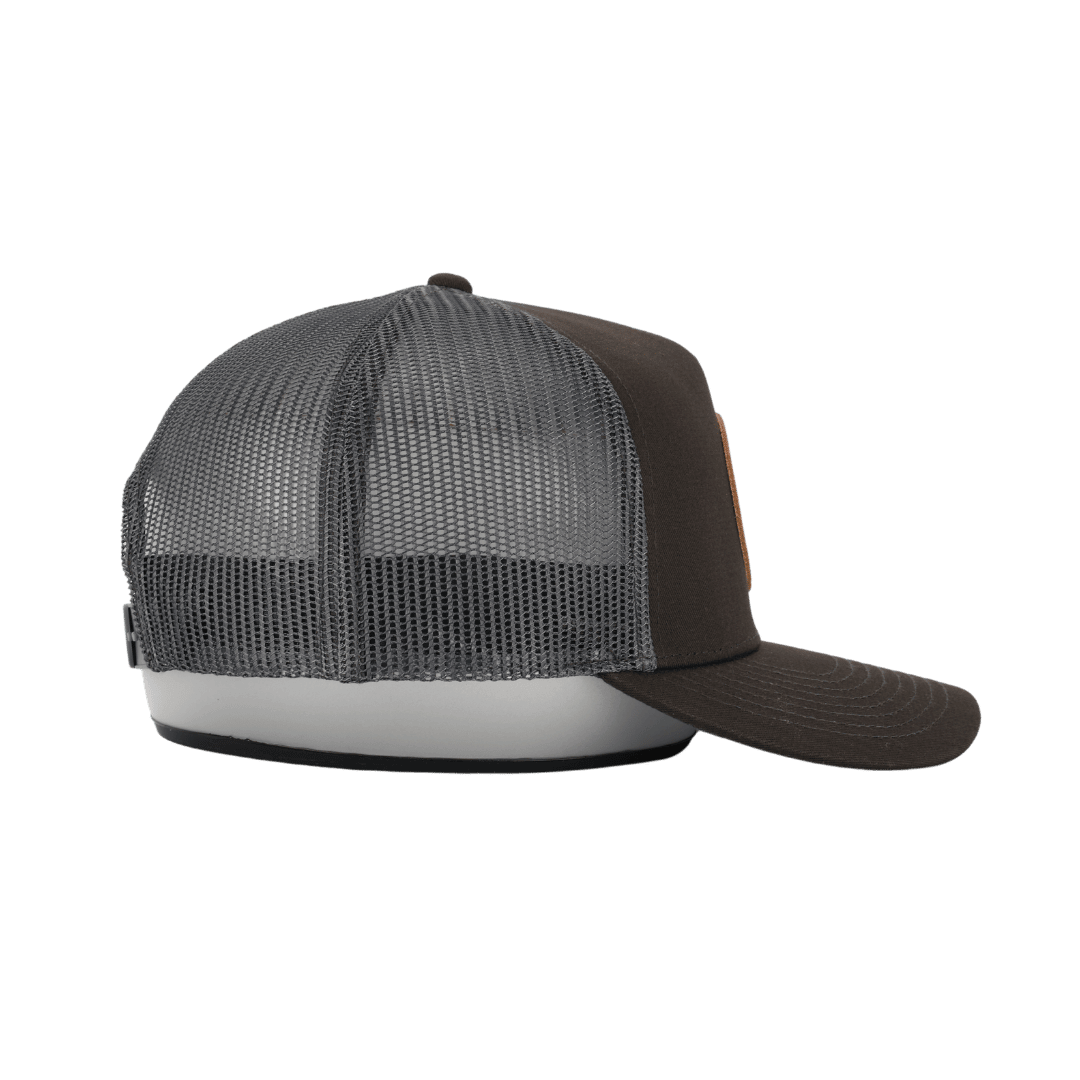 Leather Patch Cap Dunkelgrau