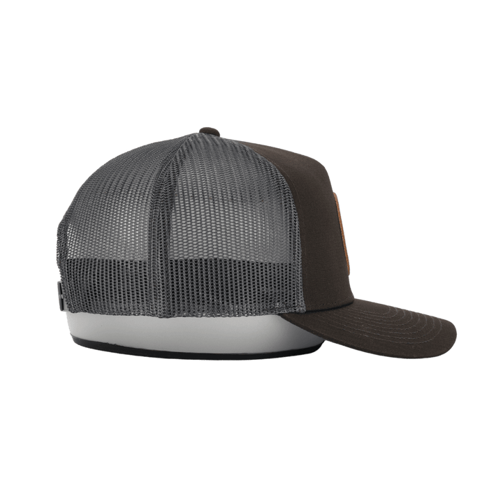 Leather Patch Cap Dunkelgrau