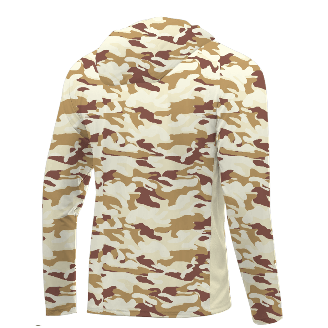 HOODED FISHING SHIRT MIT FACEMASK - BROWN CAMO