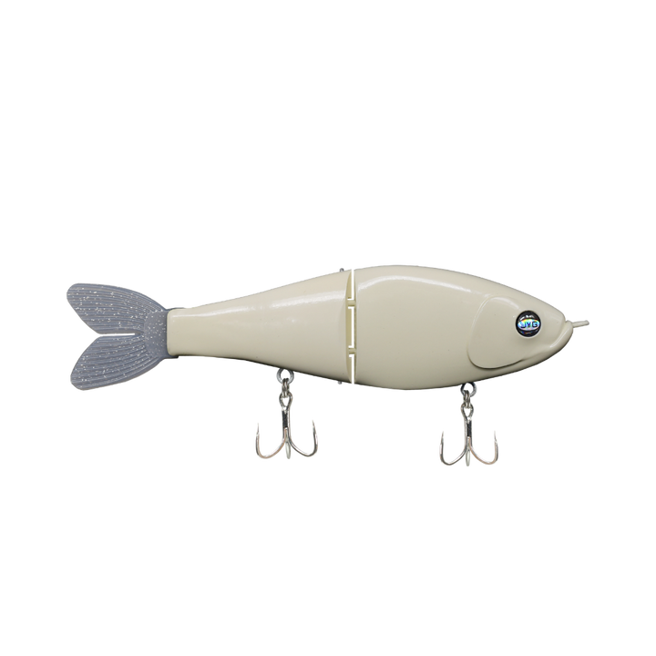 JYG GLYDE 8" 3oz glide bait in Bone Gray Tail colour