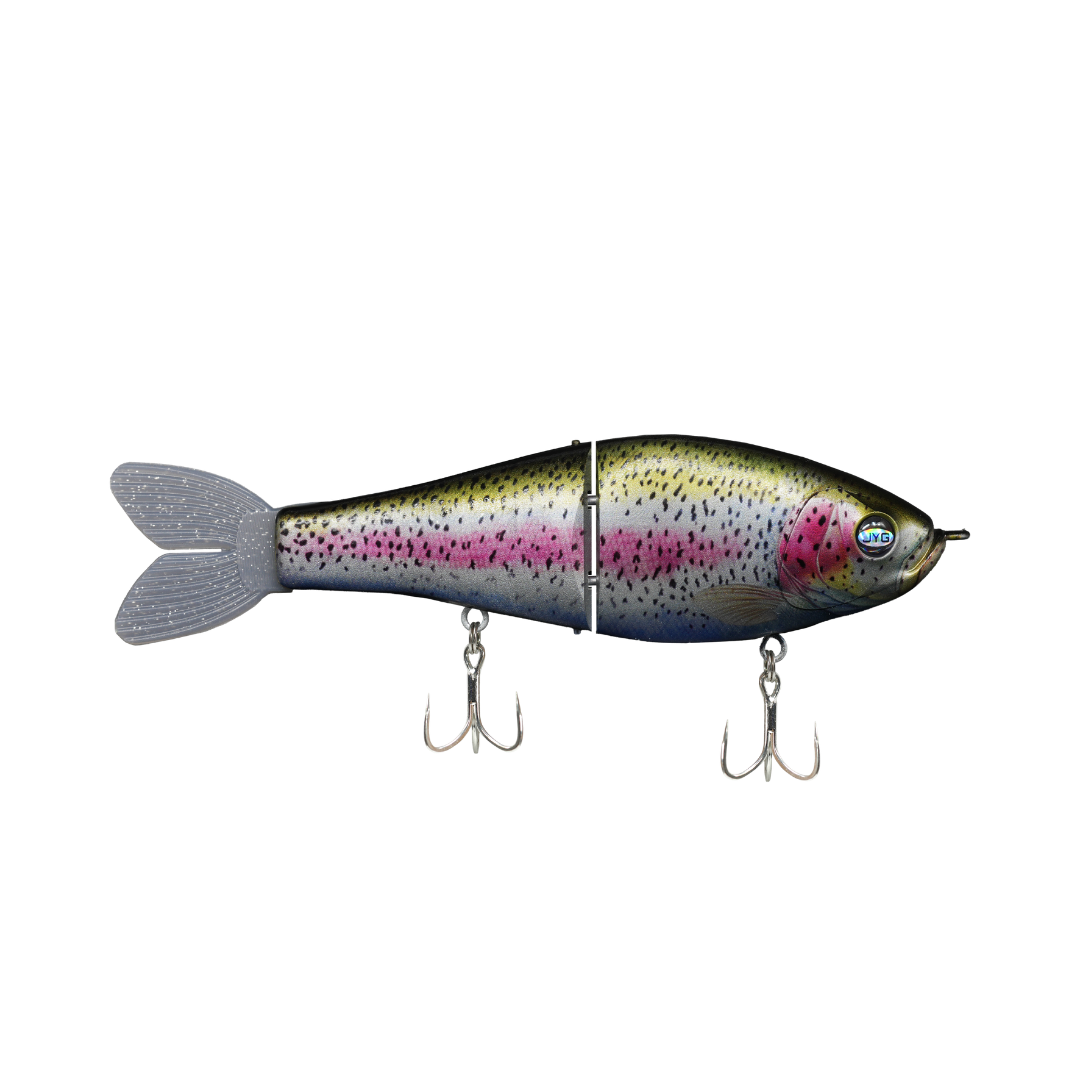 JYG GLYDE 8" 3oz glide bait in Rainbow Trout colour