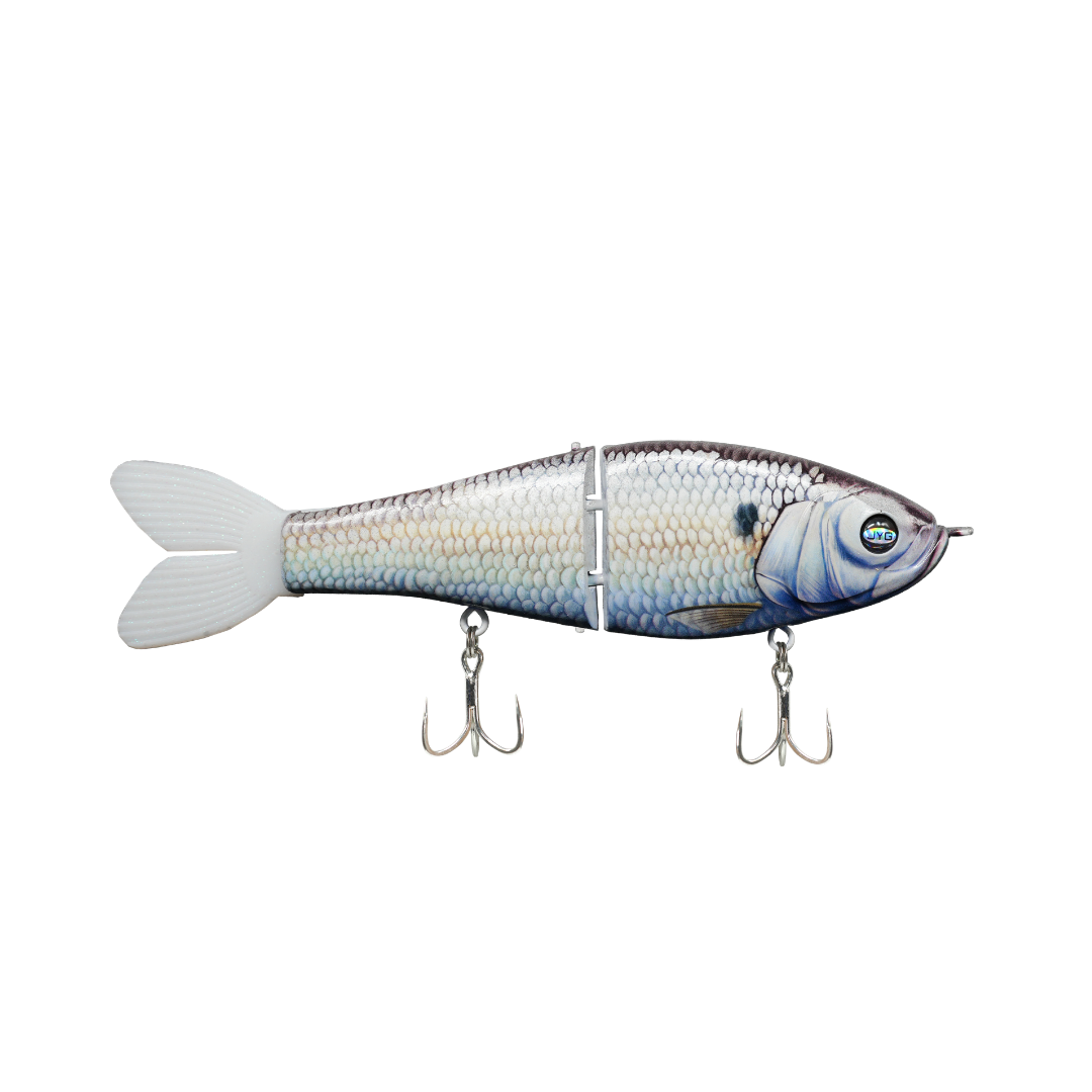 JYG GLYDE 8" 3oz glide bait in American Shad colour