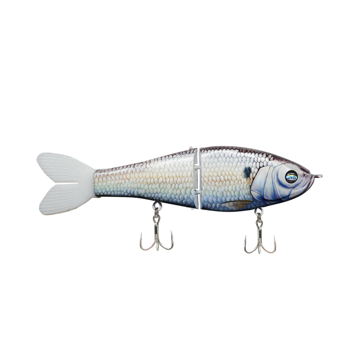 JYG GLYDE 8" 3oz glide bait in American Shad colour