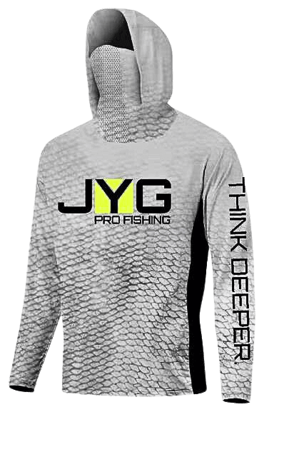 HOODED FISHING SHIRT WITH FACEMASK - LIGHT GREY