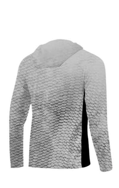 HOODED FISHING SHIRT MIT FACEMASK - HELLGRAU