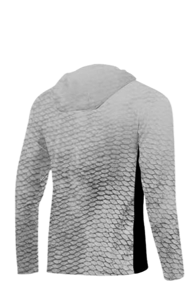 HOODED FISHING SHIRT WITH FACEMASK - LIGHT GREY