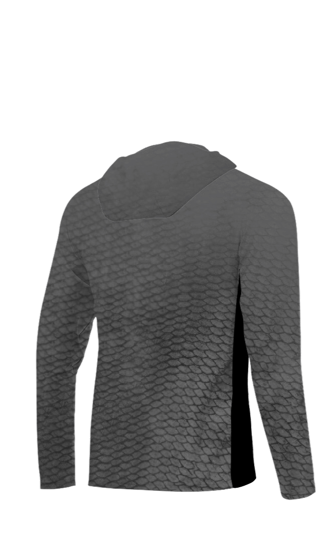 HOODED FISHING SHIRT WITH FACEMASK - DARK GREY